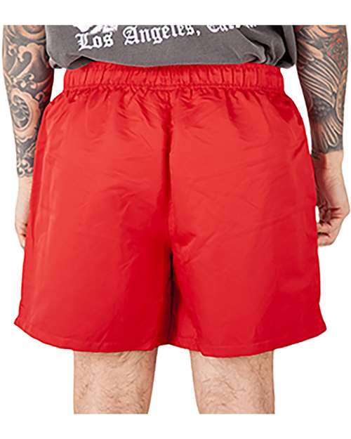 Unisex Poly Running Shorts - Red Back