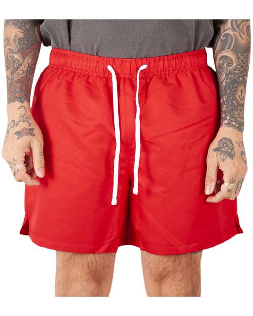Unisex Poly Running Shorts - Red Front