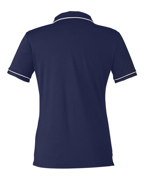 Women's Tipped Teams Performance Polo - Midnight Navy/ White Back