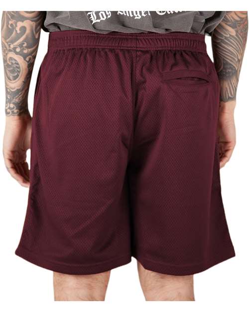 Unisex Mesh PE Shorts - Burgundy Back