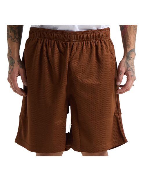 Unisex Mesh PE Shorts - Mocha Front