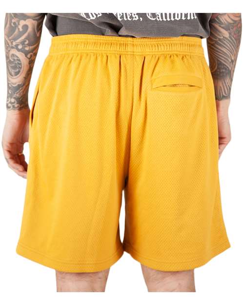 Unisex Mesh PE Shorts - Mustard Back