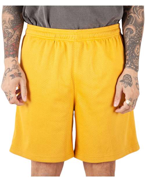 Unisex Mesh PE Shorts - Mustard Front