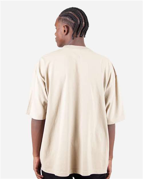 Unisex Max Heavyweight Garment-Dyed Drop Shoulder T-Shirt - Cream Back