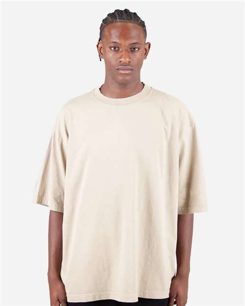 Unisex Max Heavyweight Garment-Dyed Drop Shoulder T-Shirt - Cream Front