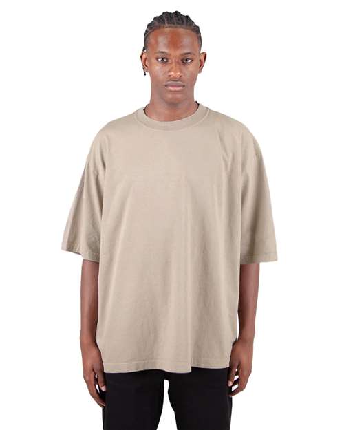 Unisex Max Heavyweight Garment-Dyed Drop Shoulder T-Shirt - Oatmeal Front
