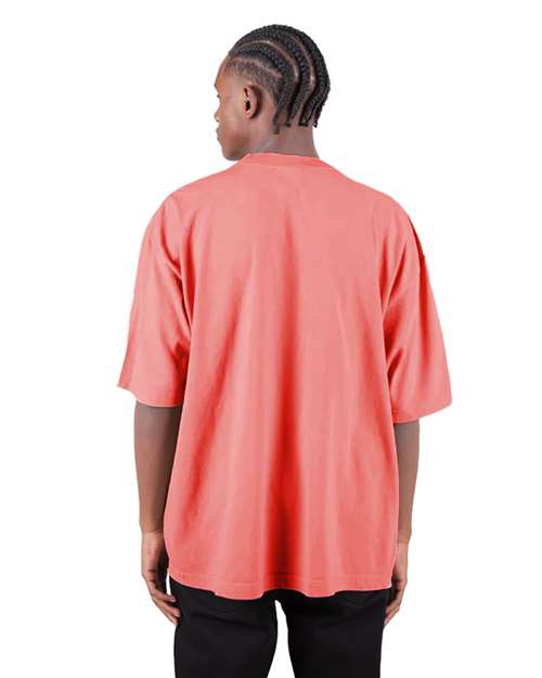 Unisex Max Heavyweight Garment-Dyed Drop Shoulder T-Shirt - Peach Back