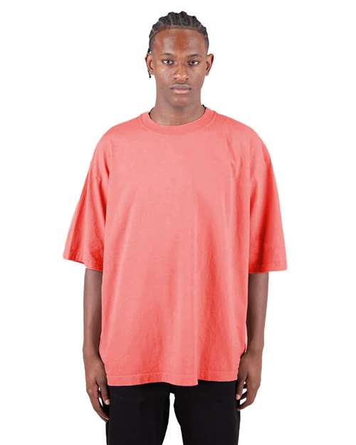 Unisex Max Heavyweight Garment-Dyed Drop Shoulder T-Shirt - Peach Front