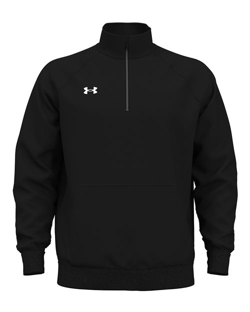 Men's Rival Fleece Quarter-Zip Pullover - Black/ White Front