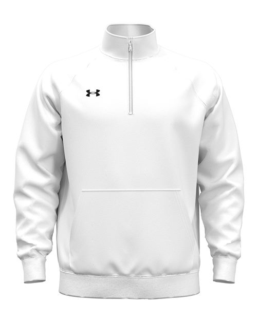 Men's Rival Fleece Quarter-Zip Pullover - White/ Black Front