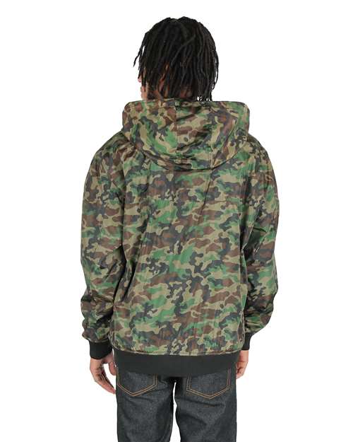 Unisex Windbreaker Jacket - Camo Green Back