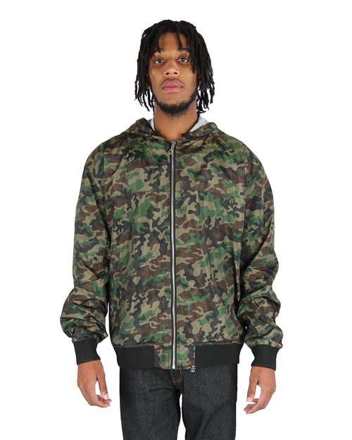 Unisex Windbreaker Jacket - Camo Green Front