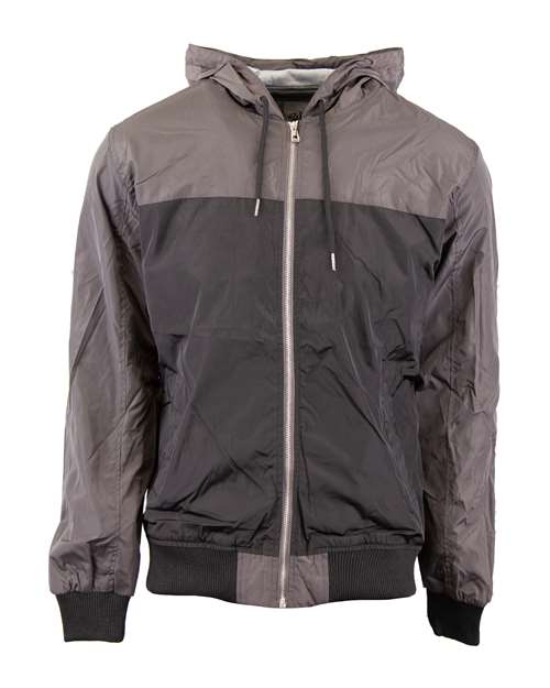 Unisex Windbreaker Jacket - Grey/ Black Front