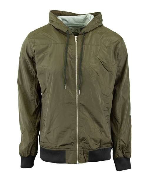 Unisex Windbreaker Jacket - Olive Front