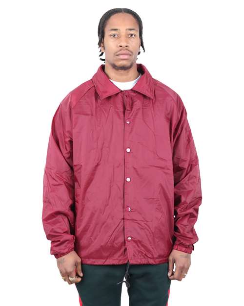 Unisex Coaches Jacket - Burgundy Front