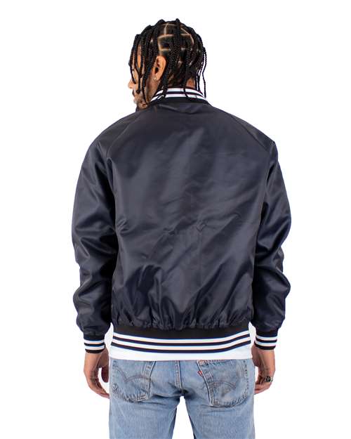 Unisex Varsity Bomber Jacket - Navy Back