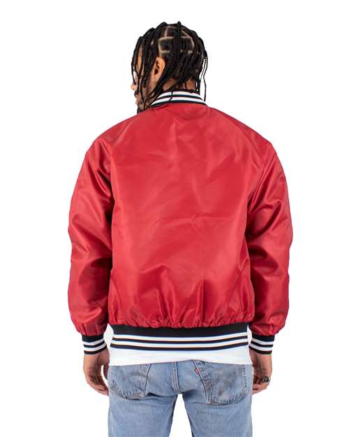 Unisex Varsity Bomber Jacket - Red Back