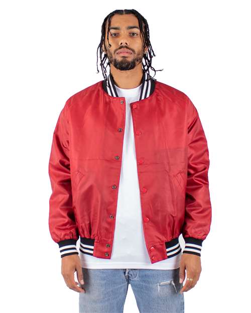 Unisex Varsity Bomber Jacket - Red Front