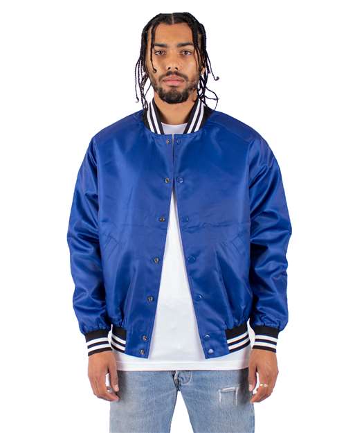 Unisex Varsity Bomber Jacket - Royal Front