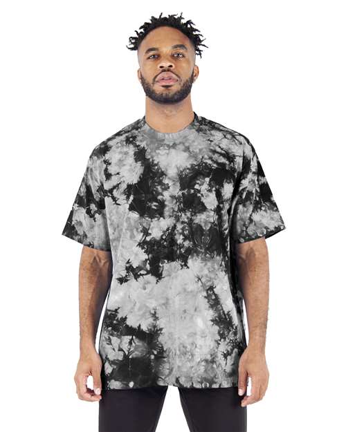 Unisex Max Heavyweight Tie-Dyed T-Shirt - Black/ White Front