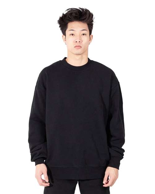 Unisex Los Angeles Garment-Dyed Crewneck Sweatshirt - Black Front