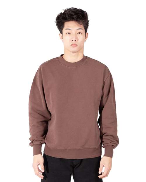 Unisex Los Angeles Garment-Dyed Crewneck Sweatshirt - Mocha Front