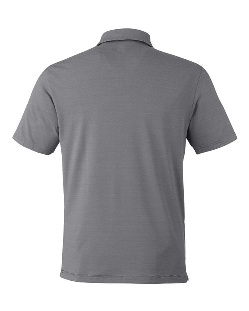 Men's Destin Drive Striped Performance Polo - Black/ White Back