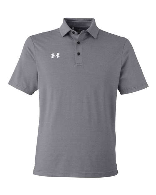 Men's Destin Drive Striped Performance Polo - Black/ White Front