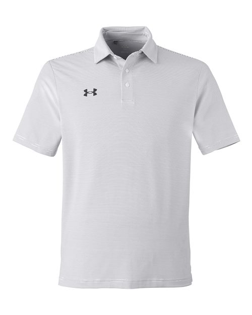 Men's Destin Drive Striped Performance Polo - White/ Black Front