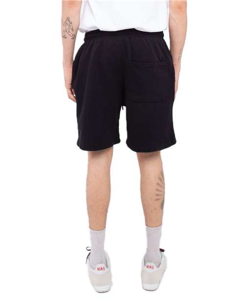 Unisex Garment-Dyed Fleece Shorts - Black Back