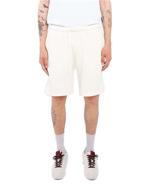Unisex Garment-Dyed Fleece Shorts - Cream Front