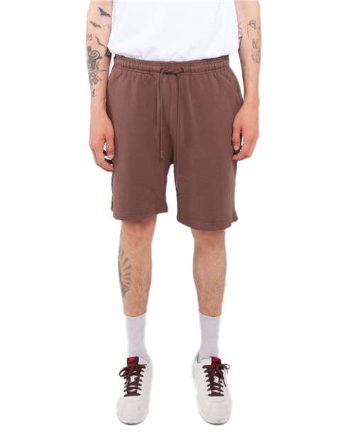 Unisex Garment-Dyed Fleece Shorts - Mocha Front
