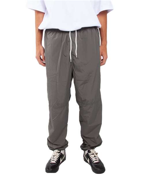 Unisex Nylon Track Pants - Grey Front