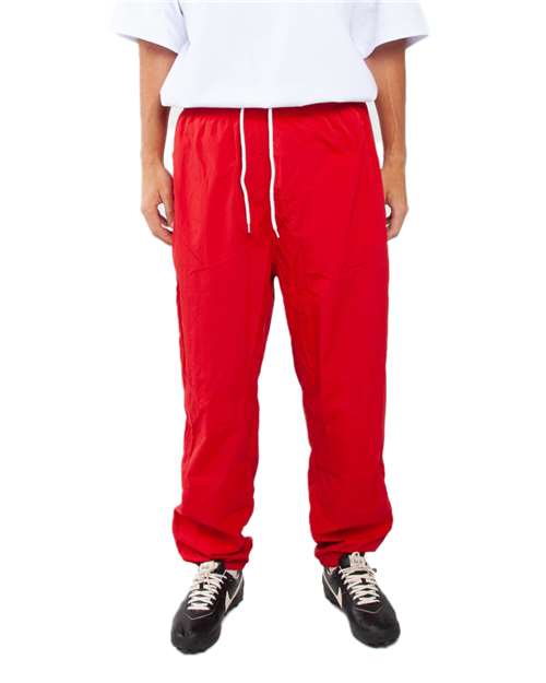 Unisex Nylon Track Pants - Red Front