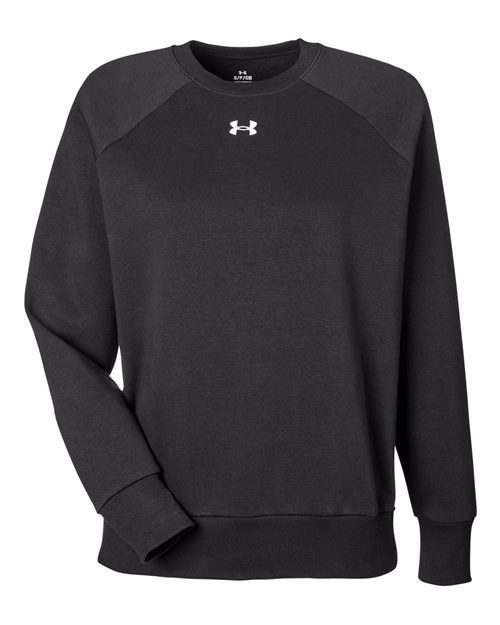Women's Rival Fleece Crewneck Sweatshirt - Black/ White Front