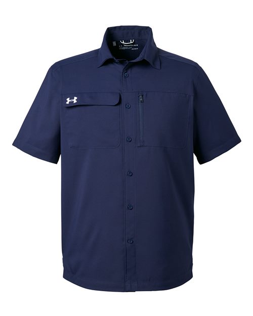 Men's Motivate Coach Woven Shirt - Midnight Navy/ White Front