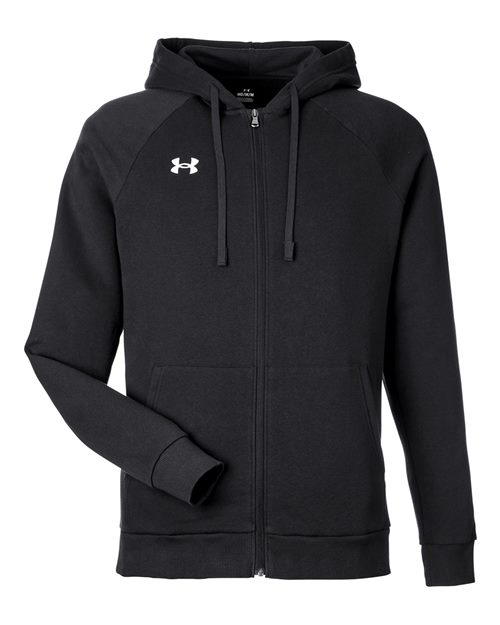 Men's Rival Fleece Full-Zip - Black/ White Front