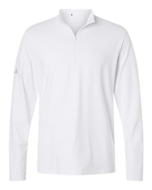 Men's Textured Stripe Quarter-Zip Pullover - White Front