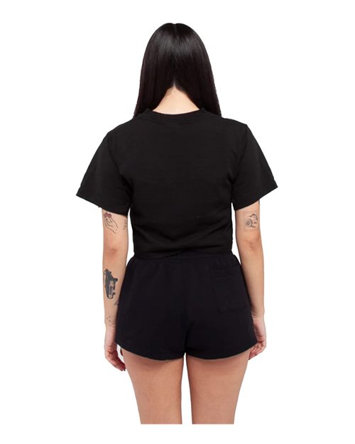Women's Garment-Dyed Crop T-Shirt - Black Back