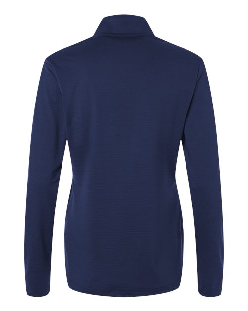 Women's Textured Stripe Quarter-Zip Pullover - Dark Blue Back