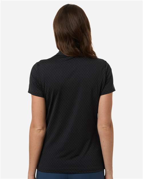Women's 4-Way Stretch Printed Polo - Carbon Back