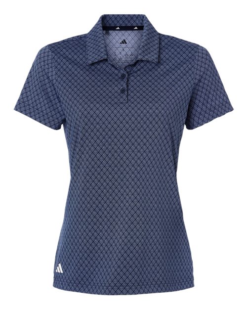 Women's 4-Way Stretch Printed Polo - Collegiate Navy Front