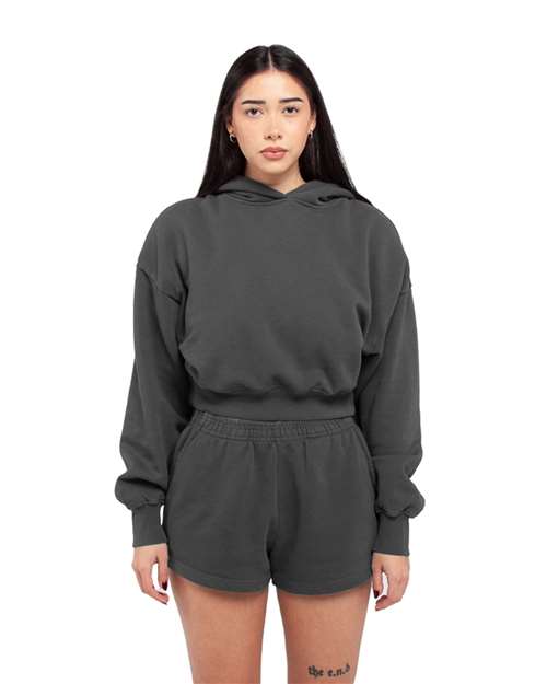 Women's Garment-Dyed Crop Hooded Sweatshirt - Shadow Front