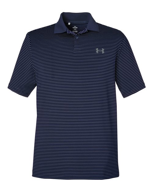 Men's 3.0 Striped Perf Polo - Midnight Navy/ White Front