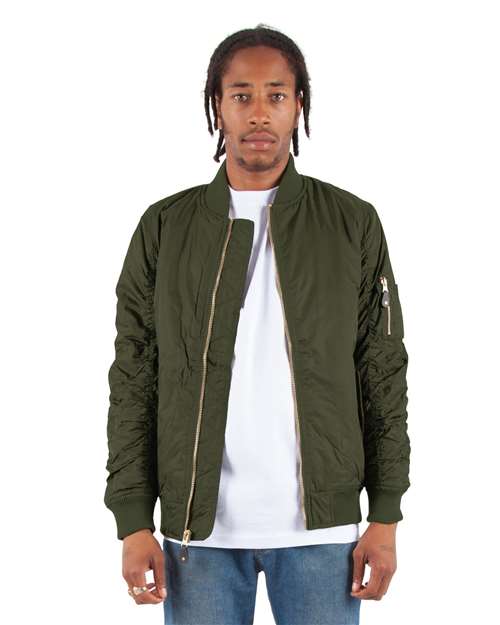 Unisex Bomber Jacket - Olive Front