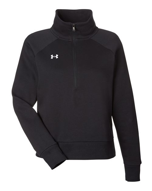 Women's Rival Fleece Half-Zip Pullover - Black/ White Front