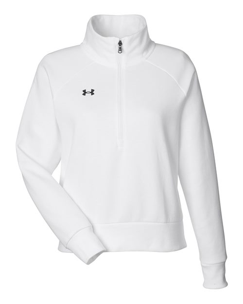 Women's Rival Fleece Half-Zip Pullover - White/ Black Front