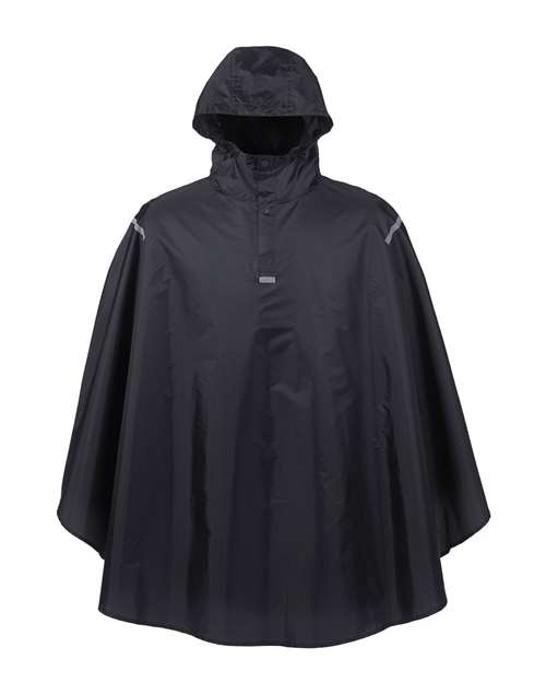 Unisex Zone Protect Packable Poncho - Black Front