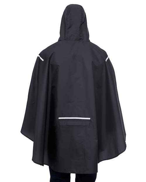 Unisex Zone Protect Packable Poncho - Black Back