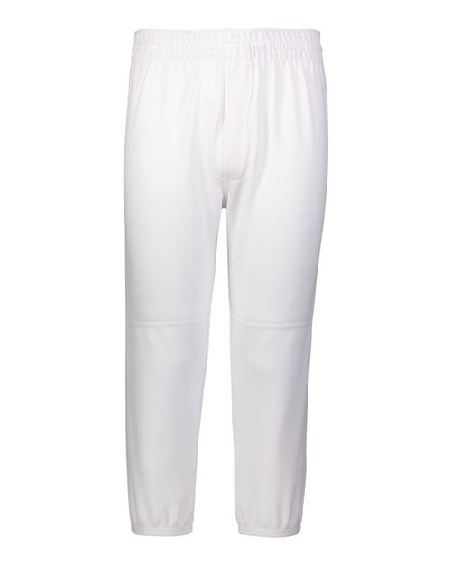 Youth Gamer Pull-Up Baseball Pants - White Front